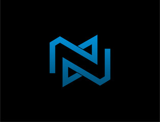 Fototapeta premium Abstract modern letter n logo design