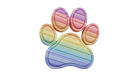 Rainbow pet paw print design