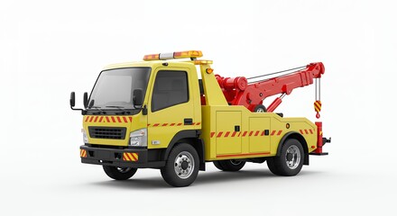 Tow truck vehicle isolated on white background
