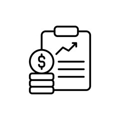 Obraz premium Financial report outline icons, minimalist vector illustration ,simple transparent graphic element .Isolated on white background