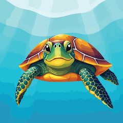 Ancient turtle moves slow in a highly detailed and visually stunning illustration, perfect for creative projects, backgrounds, and artistic designs that capture attention and inspire imagination