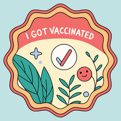 I got vaccinated" social media badge template generated by ai