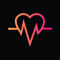 A heart and heartbeat symbol is a common vector illustration for love, life, health, and medical care