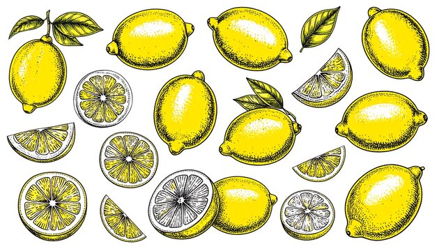 Hand-drawn lemon collection