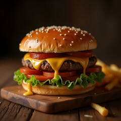 hamburger on a plate