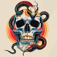 A vibrant American Traditional style tattoo.eps