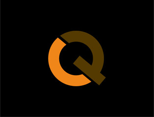 Orange and brown letter q design