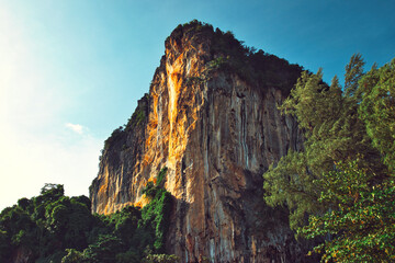 Railay Krabi Thailand : 03 August 2025 : Landscape of Traditional Thailand Long tail Boats on...