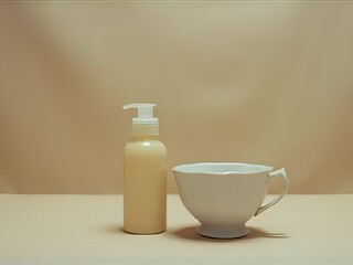 Film-like background with vials and glasses