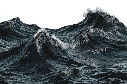 Dark, turbulent waves crashing against each other