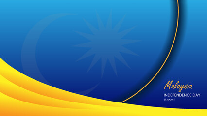 malaysia national day horizontal presentation background with realistic modern design