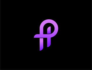 Violet logo design on black background