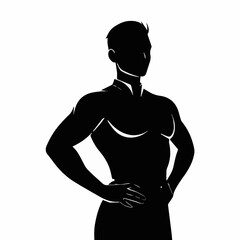 Fototapeta premium Confident Pose Icon: Chest Puffed Out A powerful and minimalist vector icon representing confidence, pride, and self-assurance