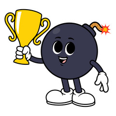 Vector Bomb Character Holding a Trophy