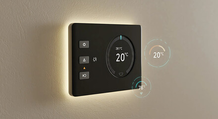 Fototapeta premium Modern Smart Home Digital Thermostat Climate Control System