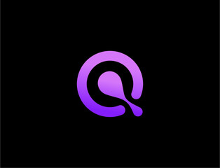 Abstract letter q logo design