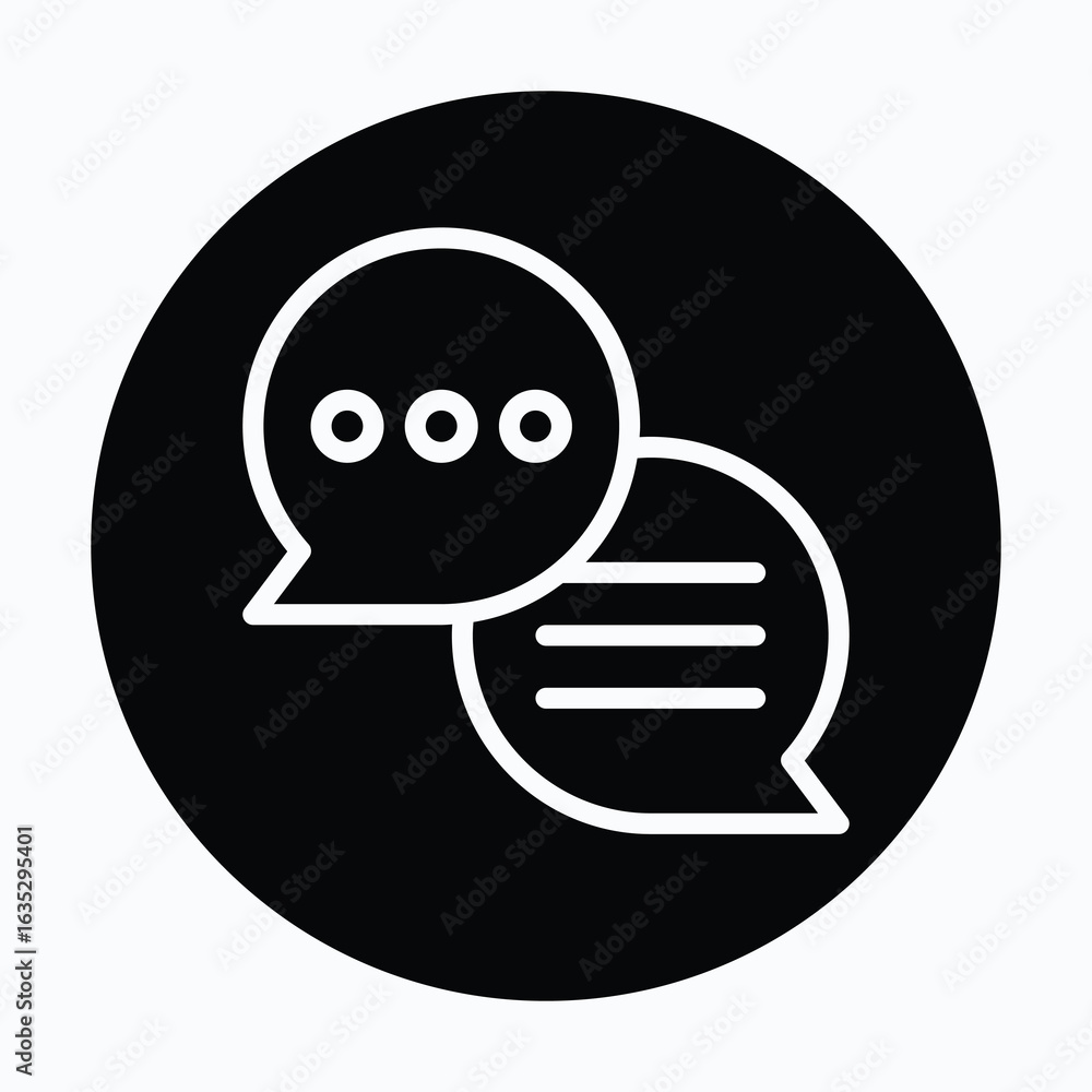 Poster chat vector icon, isolated vector circular style icon