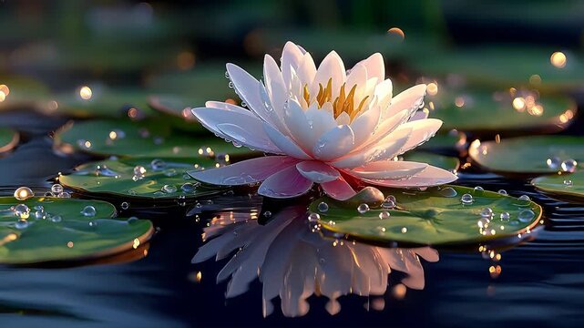 pink water lily