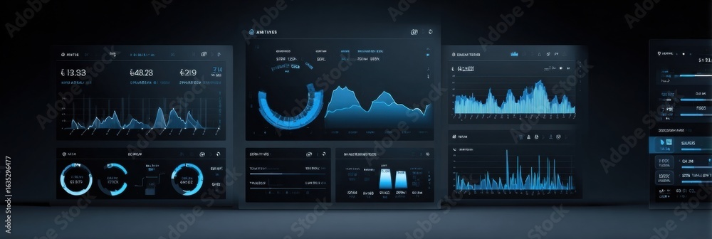 Poster data analytics dashboard displays real-time metrics and visualizations for effective decision making