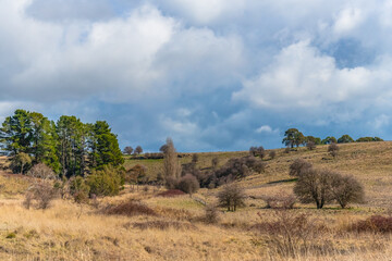 Rural landscapes in Winter with clouds and countryside