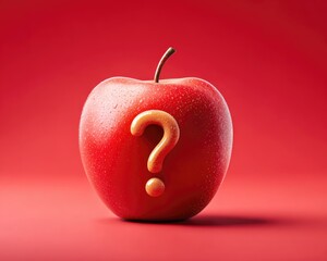 Obraz premium Red with a question mark design.