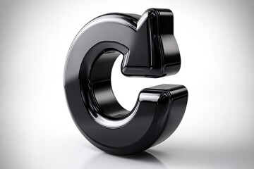 Glossy black circular refresh icon on a light gray background