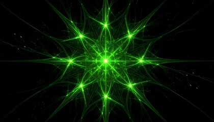 Electric Emerald: A Mesmerizing Display of Luminous Energy and Symmetrical Radiance