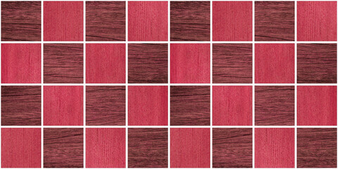 Fototapeta premium Geometric mosaic seamless wood texture long pattern colorful Design traditional background. 