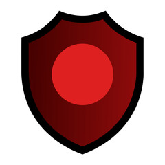 Red shield with a circle emblem