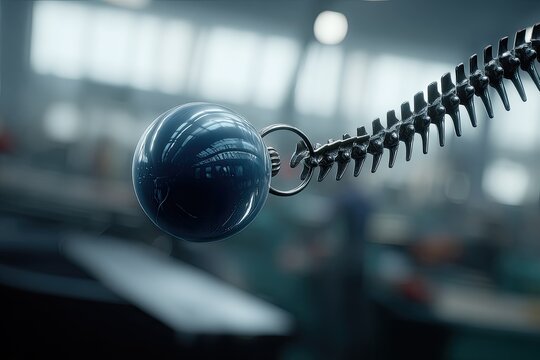 Dark sphere, metallic spine-like chain