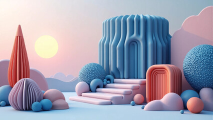 3d render of a modern building in the city