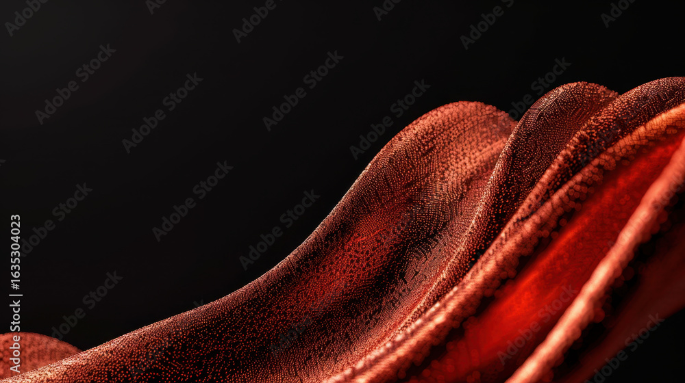 Aufkleber close up view of flowing red fabric creates sense of elegance and movement, showcasing intricate tex