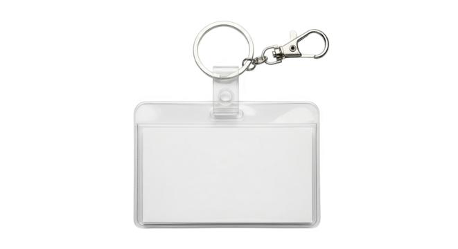 Blank Clear Id Badge With Keychain