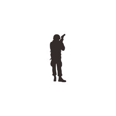 silhouette of armed soldier