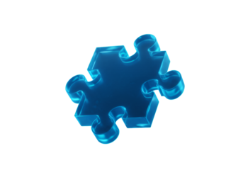 3D Illustration Of A Blue Glowing Puzzle Piece Isolated On Black Background