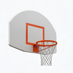 Naklejka premium 3D Illustration of a Basketball Hoop on a White Background Detailed Close Up View