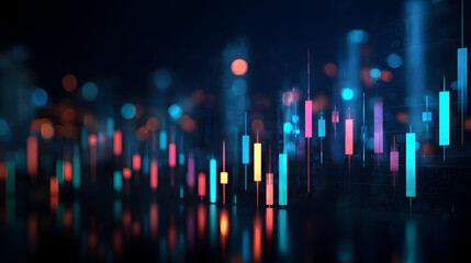 Stock market and trading, digital graph