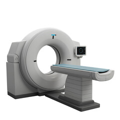 3D Illustration of a CT Scanner Machine on Transparent Background
