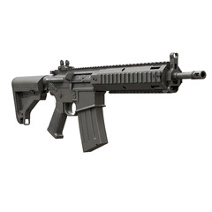 3D Illustration of Isolated Gun with Black Metal and Detailed Design