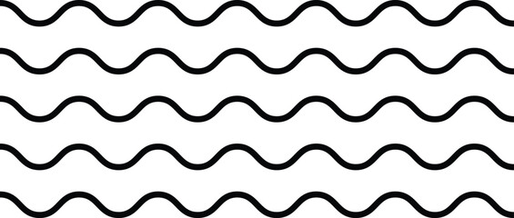zigzag and wavy paint line set. squiggly horizontal curvy squiggles. Thick sketch brush stroke collection. Horizontal thin lines wave © Sultana Design