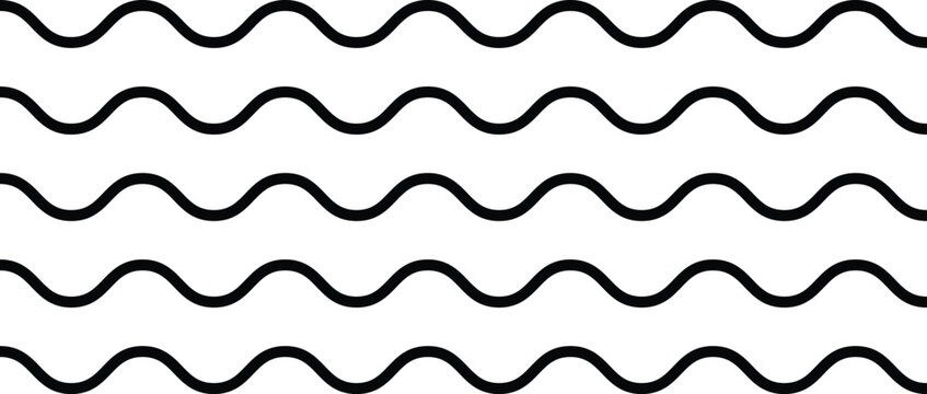 zigzag and wavy paint line set. squiggly horizontal curvy squiggles. Thick sketch brush stroke collection. Horizontal thin lines wave