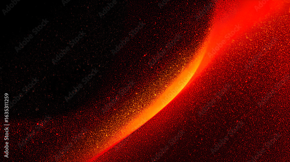 Aufkleber abstract red orange black grainy background design with glowing color gradient shape on dark noise t