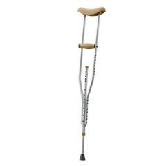 3D Illustration of a Single Crutch Isolated on Transparent Background