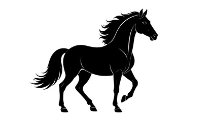 Obraz premium Black silhouette of a horse in profile