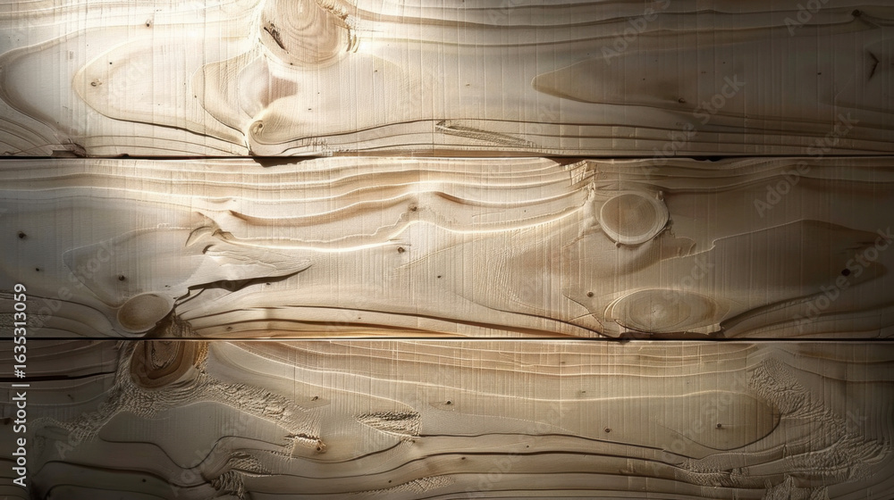 Poster natural wood texture showcases smooth grains and knots, creating warm and inviting atmosphere. light