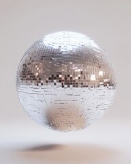 Metallic disco ball, reflective sphere