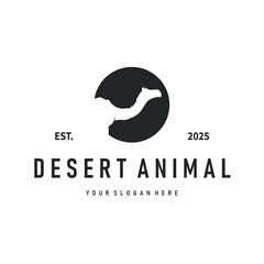 desert animal design sahara silhouette logo camel simple modern concept vintage caravan camel illustration template symbol brand product business