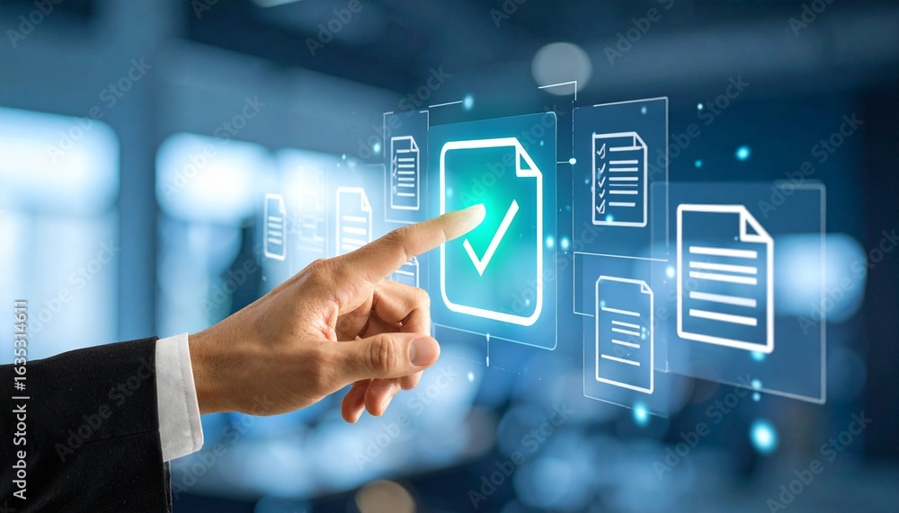 Poster streamline document approval process with digital workflow for efficiency and compliance in modern b