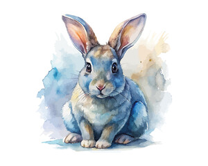 watercolor Bunny vector illustration isolated on white background