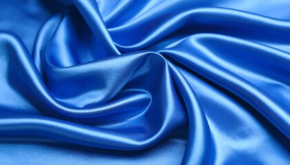 Elegant blue silk fabric with soft folds creating a luxurious texture